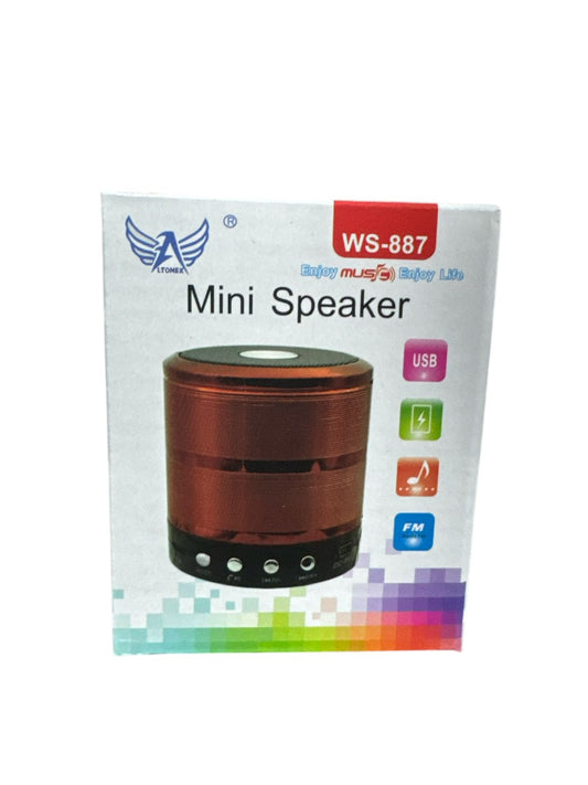 Caixa de Som Bluetooth Portátil WS-887 Mini Speaker com Rádio FM