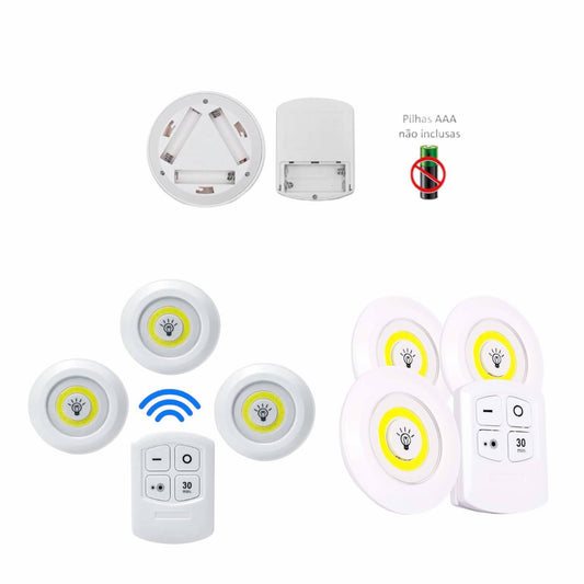 Kit com 3 Leds a Pilha – Iluminação Portátil e Compacta