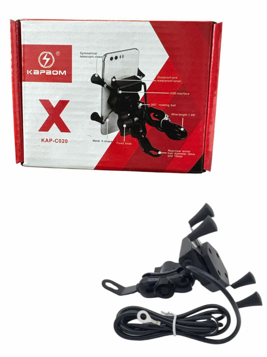 Suporte de Moto Kapbom KAP-C020 com Carregador USB – Seguro e Prático