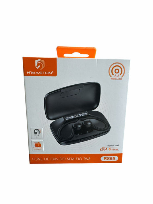 Fone Bluetooth Hmaston TWS – Som Estéreo e Estojo de Carregamento