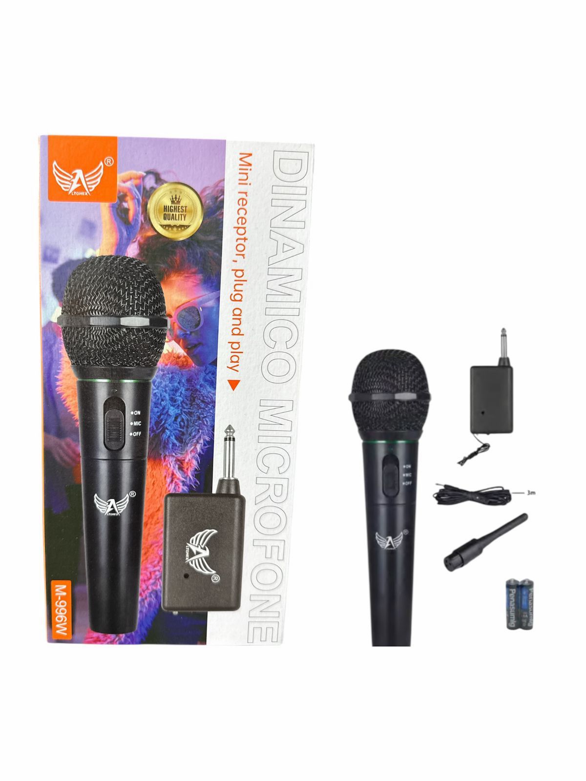 Microfone Sem Fio Altomex M‑996W – Alcance Estável e Som Claro