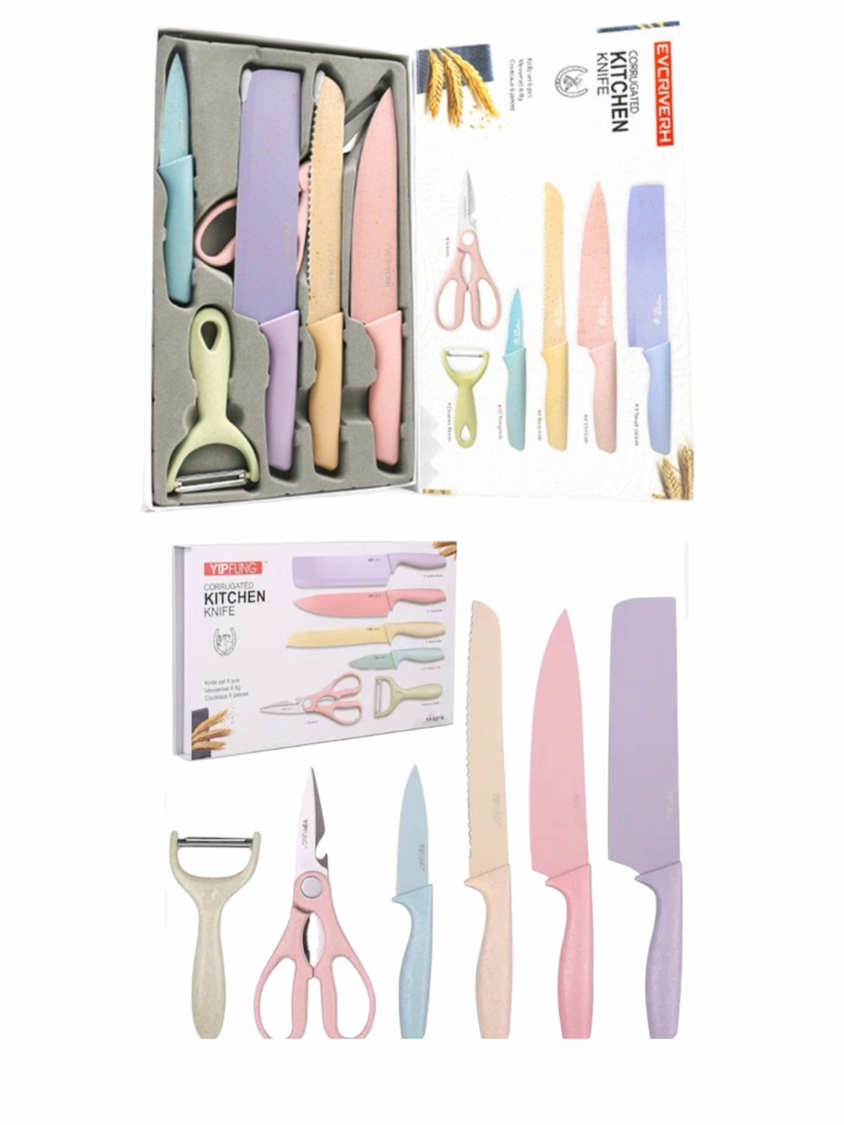 Kit de Facas Coloridas – 6 Peças para Cozinha