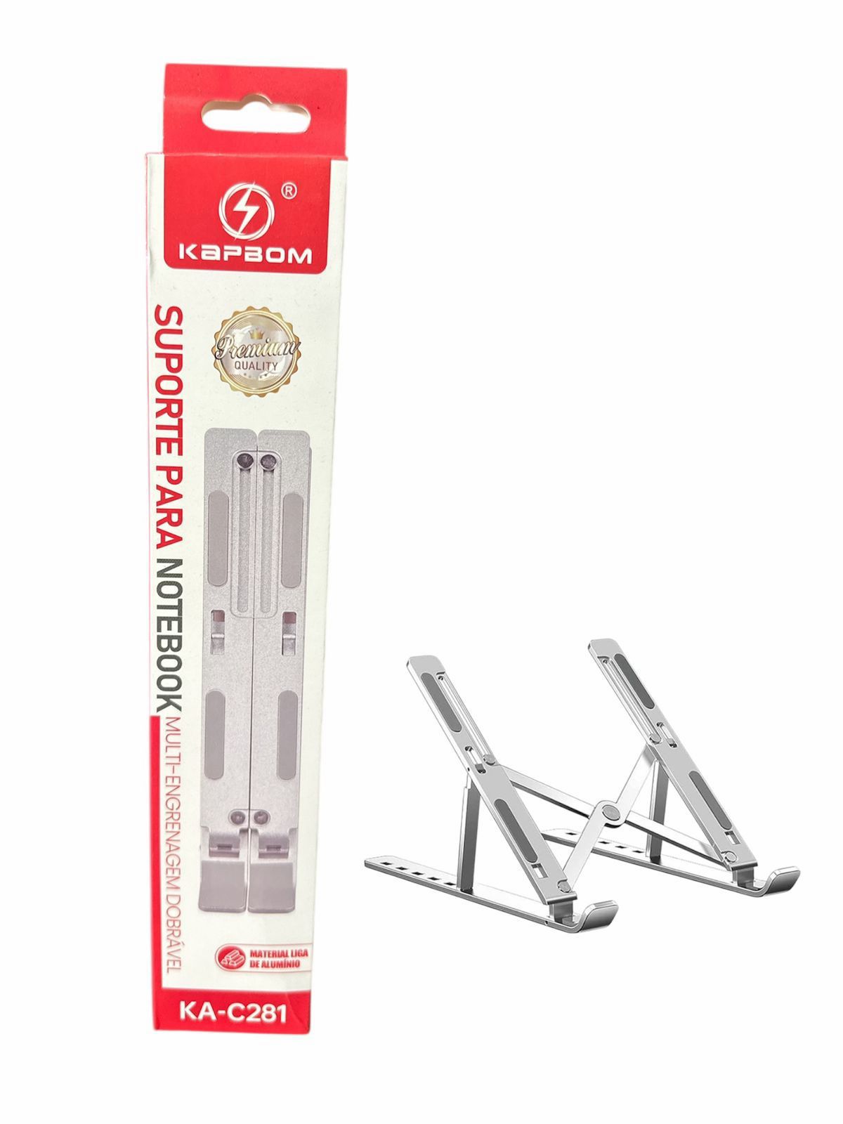 Suporte de Metal para Notebook Kapbom KA‑C281 – Estável e Ergonomicamente Ajustável