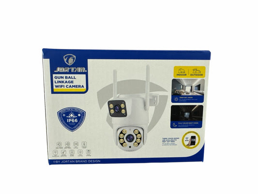 Câmera WI-FI externa 2 em 1, uma câmera fixa outra câmera gira 360