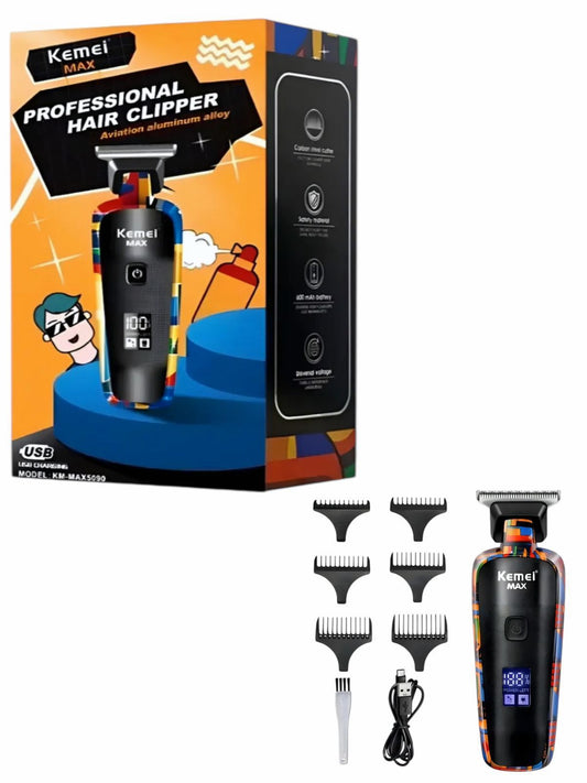 Máquina de Cortar Cabelo Kemei KM-MAX5090 – Profissional e Potente