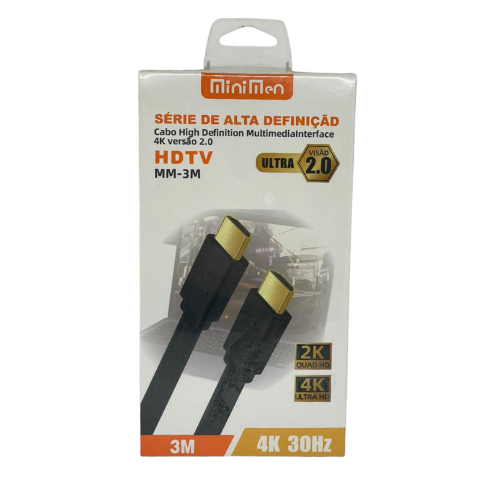 Cabo HDMI 3 Metros | Transmissão de Vídeo e Áudio Digital