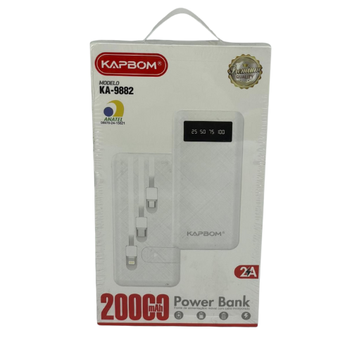 Power Bank KA-9882 20.000mAh | Carregamento Seguro e Eficiente